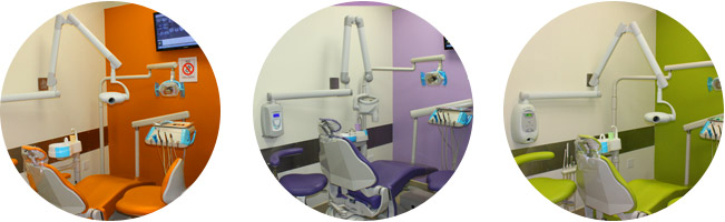 three dentist chairs